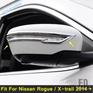 車ドアバックミラーキャップ/ストリーマーストライプ装飾カバートリムABSアクセサリー日産ローグ/エクストレイル2014-2020用