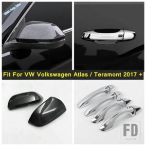 クロームカードアハンドルキャップ/バックミラーシェルステッカーカバートリムアクセサリー VWフォルクスワーゲンアトラス/テラモント2017-2020用