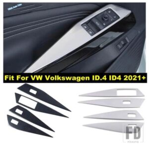 VW フォルクスワーゲン ID.4 ID4 2021 - 2024用 オートインテリアドアハンドルホルダーウィンドウリフトボタンスイッチ装飾カバートリムアクセサリー