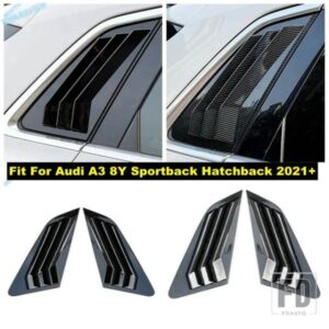 車用リアルーバーウィンドウサイドシャッターカバートリムステッカーベントスクープABS製 AUDI A3 8Y SPORTBACK HATCHBACK 2021-2024 アクセサリー