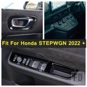 ホンダステップワゴン2022 2023用カーコンソールギアシフトボックスパネル/ウィンドウスイッチボタン/ドアハンドルボウルカバートリムアクセサリー
