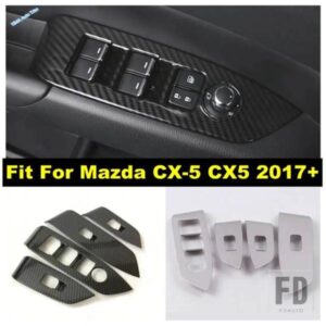 マツダ CX-5 CX5 2017 - 2024 用 カーウィンドウボタンスイッチ ガラスリフティングコントロール 装飾フレームカバートリム ステンレスアクセサリー