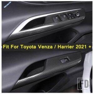 トヨタ ヴェンザ/ハリアー 2021-2023 RHD用 インナードアアームレスト ウィンドウガラスリフトスイッチボタンカバートリム インテリアアクセサリー