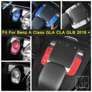 マルチメディアスイッチ/アームレストボックスボタンカバートリムカーリフィットアクセサリーメルセデスベンツAクラスGLA CLA GLB 2019-21用