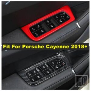 ポルシェ カイエン 2018 - 2023 車内ドアハンドル アームレスト ウィンドウガラス リフトボタン コントロールパネル 装飾フレームアクセサリーに適合