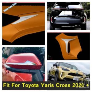 ABSフォグランプ/バックミラー/リアウィンドウスポイラーカバートリム外装リフィットキット トヨタ ヤリス クロス 2020-2023に適合