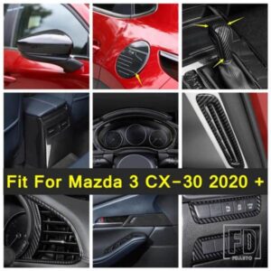 マツダ 3 CX-30 2020 - 2024 カーボン バックミラー / ドアハンドルボウル / ギアシフトノブカバートリム 自動車アクセサリー