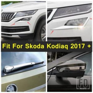 光沢フロントフォグランプフォグランプまぶたアイブロウ/リアウィンドウワイパーカバートリムSKODA KODIAQ 2017-2021アクセサリー