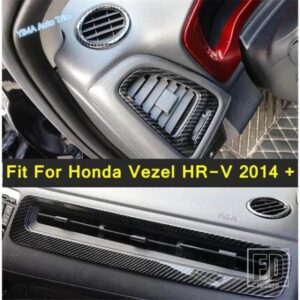 ダッシュボードサイドエアコンACコンセントベントカバーキットトリムフィットホンダヴェゼルHR-V 2014-2020車リフィットガーニッシュアクセサリー