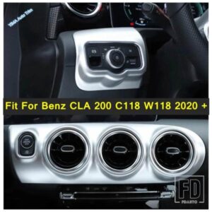 ABS 車用セントラルコントロール エア AC アウトレットベント ヘッドライト調整カバートリム メルセデスベンツ CLA 200 C118 W118 2020 - 2024用