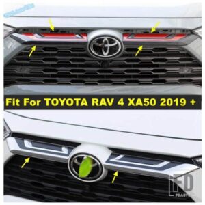フロントセンターラジエーターグリルグリルモールディングパネルカバートリムフィットトヨタRAV4 RAV 4 XA50 2019 - 2022外装アクセサリー