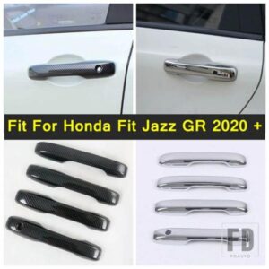 光沢/カーボン風のサイドドアハンドル装飾外装ステッカーカバートリムアクセサリーホンダジャズGR 2020 2021 2022用