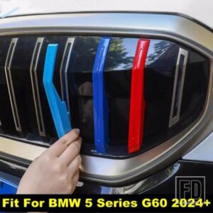 BMW 5シリーズ G60 2024 2025用 車フロントセンターグリルバックル取り付け 3色グリルカバートリム装飾 自動車アクセサリー