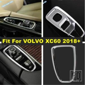 カースタイリング電動パーキングハンドブレーキハンドブレーキ/マルチメディアボタンアクセサリーフレームカバートリムVOLVO XC60 2018-2021用