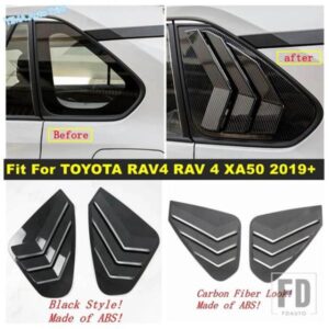 TOYOTA RAV4 RAV 4 XA50 2019 - 2024 カーボンルック カーサイドウィンドウスクープカバー 5スロットオープンルーバーベント ABSアクセサリー