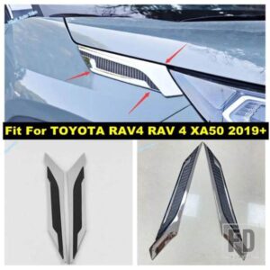 光沢/自動車フェンダーサイドフロントボディエアベントアウトレットステッカーカバートリムアクセサリートヨタRAV4 RAV 4 XA50 2019 - 2024用