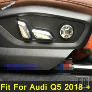 カースタイリング シート下メモリースイッチボタン調整装飾フレームカバートリム AUDI Q5 2018-2023 インテリアアクセサリーに適合