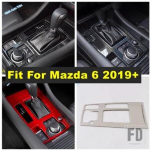 ステンレス製カーセンターコンソールケース ギアシフトボックスパネル装飾カバートリムアクセサリーキット マツダ6 2019-2024用