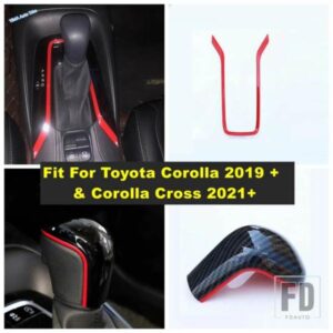 トヨタ カローラ クロス XG10 2021 - 2024 / カローラ 2019 - 2024 用 車用シフター シフトノブ ヘッドハンドル ギアフレーム ストライプ カバートリム