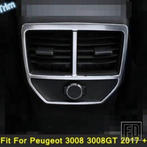 車用アームレストボックス リアエアコン ACベントアウトレット インテリア ABSアクセサリーカバートリム プジョー 3008 3008GT 2017 - 2023用