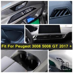 車用ウォーターカップホルダー / フロント＆リア読書灯 / グローブ収納ボックスアクセサリーカバートリム プジョー 3008 5008 GT 2017 - 2023用