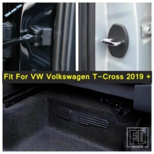 車ドアロックバックルキャップ/シート下ダストプラグACベントカバートリムアクセサリー VWフォルクスワーゲンT-CROSS 2019-2023用