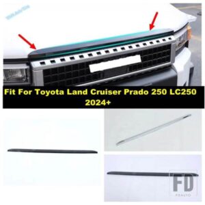 クロームカーフロントフードエンジングリル装飾ストライプカバートリムABSアクセサリートヨタランドクルーザープラド250 LC250 2024 2025用