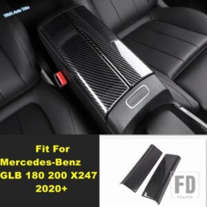ABSセンターコンソールアームレストボックスパネルスパンコールカバートリムメルセデスベンツGLB 180 200 X247 2020 - 2024カーボンアクセサリー