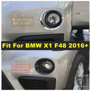 車用フロントバンパーフォグランプランプフレームリングカバートリム BMW X1 F48 2016 - 2019 ABSクローム/ブラックインテリアアクセサリー