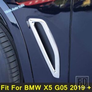 クローム オートアウターボディフェンダーリーフ エアコンベントアウトレット デコレーションステッカー アクセサリー カバートリム BMW X5 G05 2019 -