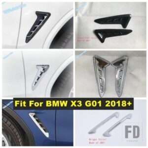 車側エアACフローベントフェンダーホールフレームカバートリム BMW X3 G01 2018 - 2023 用 ブライト/カーボン外装アクセサリー