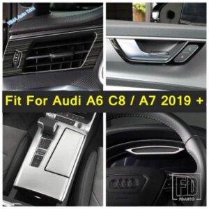 AUDI A6 C8 / A7 2019 - 2023用自動車ダッシュボードエアコンベント/ドアハンドルボウル/計器スクリーンアクセサリーカバートリム