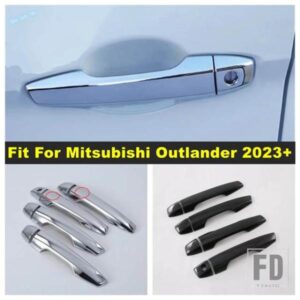 カーボン/光沢ドアハンドル装飾カバートリムパターン三菱アウトランダー2023-2025外装リフィットアクセサリー
