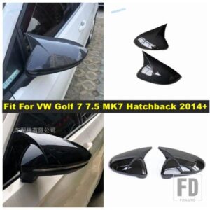 ABSカーアクセサリー 牛角ブレードスタイル バックミラー装飾カバートリム VW フォルクスワーゲン ゴルフ 7 7.5 MK7 ハッチバック 2014 - 2019用