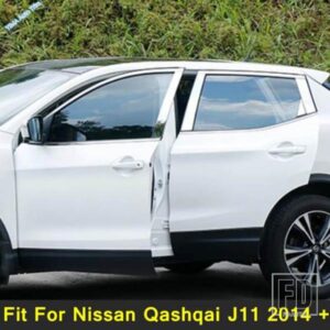 カースタイリングウィンドウトリムカバーBCコラムステッカーステンレスフィット用日産キャシュカイJ11 2014-2021アウタースペアパーツ