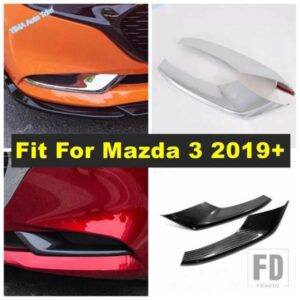 光沢/カーボン製のオートフェイスフォグランプフォグライトランプまぶたアイブロウカバートリムマツダ3 2019-2023用外装アクセサリー