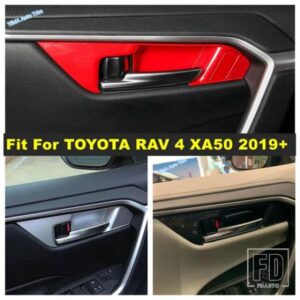 ABS製オートインナードアハンドルハンドクラスプボウルカバートリムステッカー TOYOTA RAV4 RAV 4 XA50 2019-2024 内装アクセサリー