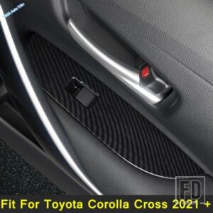 トヨタ カローラ クロス 2021 - 2024 用 オートドアアームレストハンドルウィンドウリフトスイッチボタン装飾パネルカバートリム ABS アクセサリー