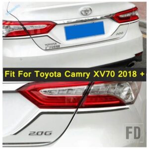 クロームオートリアテールライトランプ装飾パネルカバートリムカーボンルックABSアクセサリートヨタカムリXV70 2018 2019 2020用