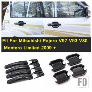 三菱パジェロV97 V93 V80モンテロリミテッド2009-2021用ドア外側ハンドルドアボウルステッカーカバートリムアクセサリー