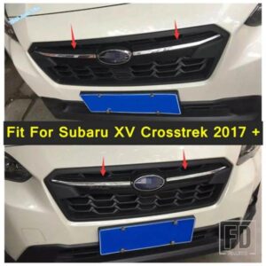 スバル XV クロストレック 2017-2021 クローム外装リフィット ABS アクセサリー用 フロントグリル グリルデコレーション ストライプカバートリム