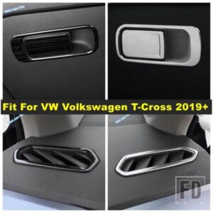 VW フォルクスワーゲン T-CROSS 2019 - 2023 車ダッシュボードエアコン吹き出し口フレーム/グローブ収納ボックスハンドルアクセサリーカバートリム