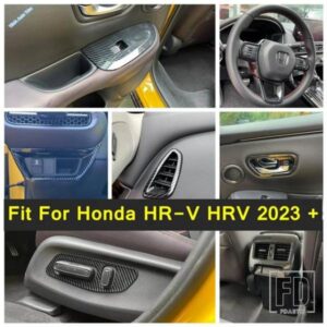 車用ACコンセント ACベント / ウィンドウリフト / ステアリングホイールカバートリム カーボンアクセサリー ホンダHRV HR-V ZRV Z-RV 2023 2024用