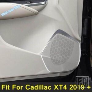 ステンレス製カードアステレオスピーカーオーディオサウンドスピーカーツイーターカバートリムアクセサリーキットキャデラックXT4 2019-2023S用