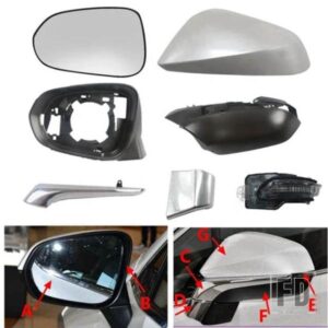 車用バックミラーカバーフレームレンズアンダーキャップトリムウィンカーライト レクサス NX NX200 NX300 2015-2020 RX300 RX450 2016-2020用