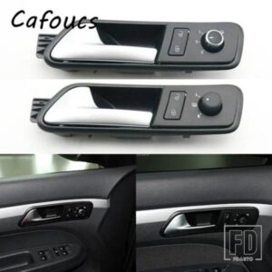フォルクスワーゲン VW トゥーラン 2005-2012 用 安全ロックスイッチとバックミラーコントロールノブスイッチ付き車内ドアハンドル