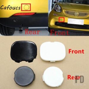 CAFOUCS 未塗装 フロント/リアバンパー 牽引フック アイカバーキャップ SMART FORTWO 453 2016 2017 2018 に適合