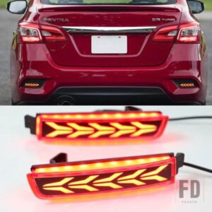 1セット 車用 LED リアフォグランプ ブレーキライト リアバンパーランプ 日産セントラ シルフィ 2012-19用