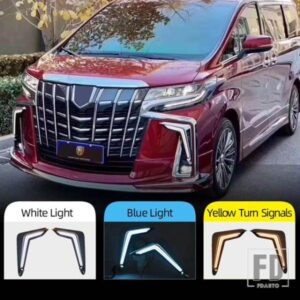 トヨタ アルファード 2018 2019 2020年式用 LED DRL 2個 デイタイムランニングライト デイライトフォグランプ ランニングウィンカー付き ナイトブルー