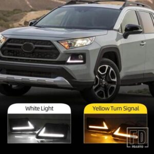 トヨタ RAV4 アドベンチャー 2019-22 用 LED DRL デイライト デイタイムランニングライト フォグランプカバー ウィンカー付き
